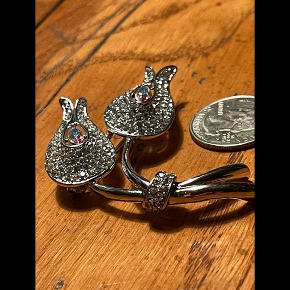 ALFRED SUNG Ornate Rhinestone Brooch BLING ☀️ - Picture 4 of 16